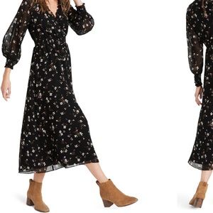 Madewell Georgette Smocked Midi In Backyard Blooms